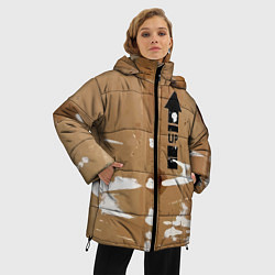 Куртка зимняя женская Стрелка вверх на рваном картоне - авангард, цвет: 3D-светло-серый — фото 2