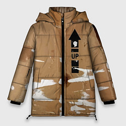Куртка зимняя женская Стрелка вверх на рваном картоне - авангард, цвет: 3D-светло-серый