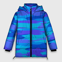 Куртка зимняя женская Абстракция милитари сине-голубой, цвет: 3D-светло-серый