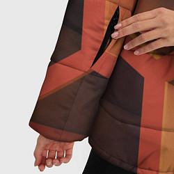 Куртка зимняя женская Абстрактные шестигранные фигуры, цвет: 3D-светло-серый — фото 2