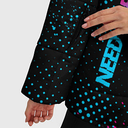 Куртка зимняя женская Need for Speed - neon gradient: надпись, символ, цвет: 3D-черный — фото 2