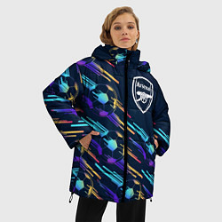 Куртка зимняя женская Arsenal градиентные мячи, цвет: 3D-черный — фото 2