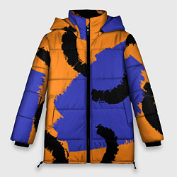 Куртка зимняя женская Абстрактные крупные полосы, цвет: 3D-светло-серый