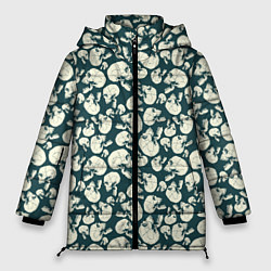 Куртка зимняя женская Череп с боковой трещиной, цвет: 3D-светло-серый