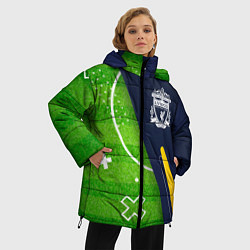 Куртка зимняя женская Liverpool football field, цвет: 3D-черный — фото 2
