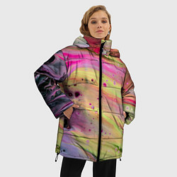 Куртка зимняя женская Растекающиеся краски, цвет: 3D-светло-серый — фото 2