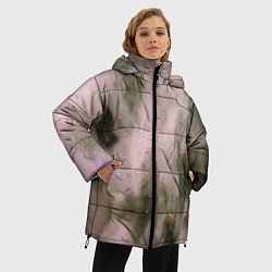 Куртка зимняя женская Абстрактный туман и следы красок, цвет: 3D-черный — фото 2