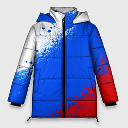 Куртка зимняя женская Флаг России - триколор, цвет: 3D-черный