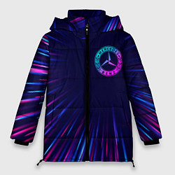 Куртка зимняя женская Mercedes neon speed lines, цвет: 3D-светло-серый
