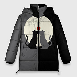 Женская зимняя куртка Котики под луной