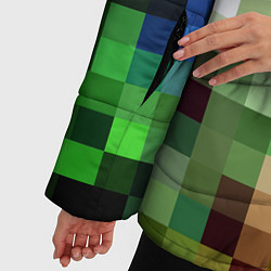 Куртка зимняя женская Пиксельная абстракция, цвет: 3D-красный — фото 2