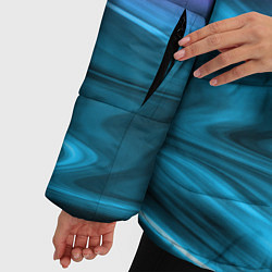 Куртка зимняя женская Синий с фиолетовым размытый абстрактный узор, цвет: 3D-светло-серый — фото 2