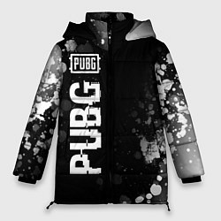 Куртка зимняя женская PUBG glitch на темном фоне: по-вертикали, цвет: 3D-черный