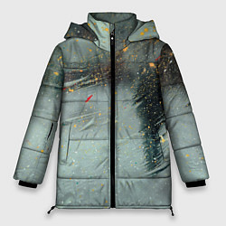 Куртка зимняя женская Абстрактная зима и краски, цвет: 3D-красный
