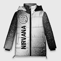 Куртка зимняя женская Nirvana glitch на светлом фоне: по-вертикали, цвет: 3D-черный