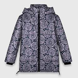 Куртка зимняя женская Круг с узором, цвет: 3D-черный