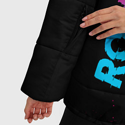 Куртка зимняя женская Roblox - neon gradient: надпись, символ, цвет: 3D-черный — фото 2