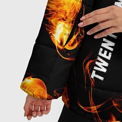 Куртка зимняя женская Twenty One Pilots и пылающий огонь, цвет: 3D-черный — фото 2