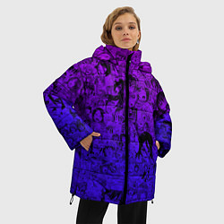 Куртка зимняя женская Ахегао яркий градиент, цвет: 3D-красный — фото 2