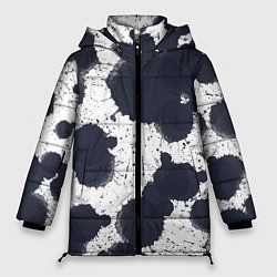 Куртка зимняя женская Художник - акварельные кляксы, цвет: 3D-светло-серый