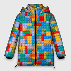 Куртка зимняя женская Детский конструктор - текстура, цвет: 3D-черный