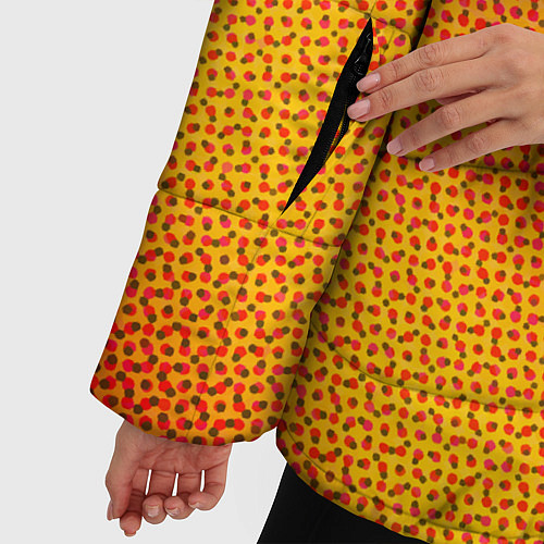 Женская зимняя куртка Полутоновый градиент - текстура / 3D-Светло-серый – фото 5