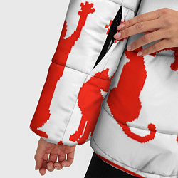 Куртка зимняя женская Котэ пиксель арт, цвет: 3D-черный — фото 2