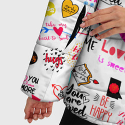 Куртка зимняя женская Love inscriptions, цвет: 3D-светло-серый — фото 2