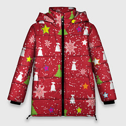 Куртка зимняя женская Red new year, цвет: 3D-светло-серый