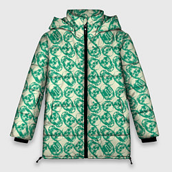 Куртка зимняя женская Череп удлинённый, цвет: 3D-светло-серый