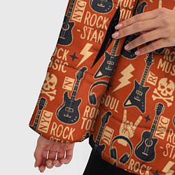 Куртка зимняя женская Гитара рок музыка, цвет: 3D-светло-серый — фото 2