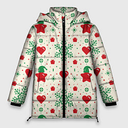 Куртка зимняя женская Love new year, цвет: 3D-красный