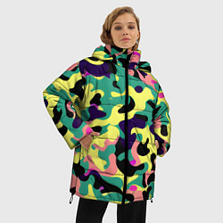 Куртка зимняя женская Неоновый камуфляж, цвет: 3D-черный — фото 2