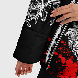 Куртка зимняя женская Самурай и драконы, цвет: 3D-черный — фото 2