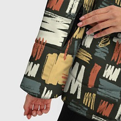 Куртка зимняя женская Узор штрихованный, цвет: 3D-черный — фото 2