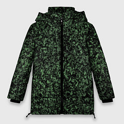 Куртка зимняя женская Черный и зеленый камуфляжный, цвет: 3D-черный