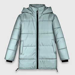 Куртка зимняя женская Голубые горизонтальные полосы, градиент, цвет: 3D-светло-серый