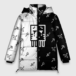 Куртка зимняя женская Майнкрафт гаст с инструментами, цвет: 3D-светло-серый