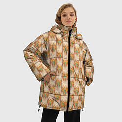 Куртка зимняя женская Античный орнамент, цвет: 3D-светло-серый — фото 2