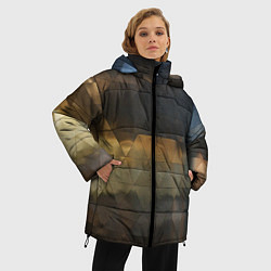Куртка зимняя женская Природное отражение в стеклянной абстракции, цвет: 3D-красный — фото 2