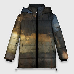 Куртка зимняя женская Природное отражение в стеклянной абстракции, цвет: 3D-красный