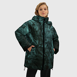 Куртка зимняя женская Тёмно-синий водянистый туман, цвет: 3D-черный — фото 2