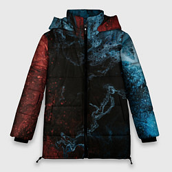 Куртка зимняя женская Красно синее небо, цвет: 3D-красный