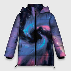 Куртка зимняя женская Ручная роспись галактики акварелью, цвет: 3D-красный