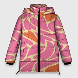 Куртка зимняя женская Пластичные сердца, цвет: 3D-красный