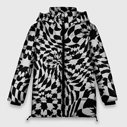 Куртка зимняя женская Пластика шахматной доски, цвет: 3D-светло-серый