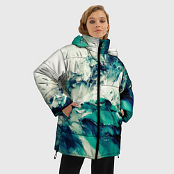 Куртка зимняя женская Всплеск воды абстракция, цвет: 3D-черный — фото 2