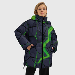 Куртка зимняя женская Зелёный неон, цвет: 3D-красный — фото 2