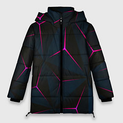 Куртка зимняя женская Доспехи абстрактная броня, цвет: 3D-красный