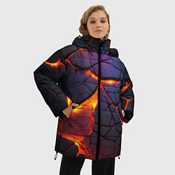 Куртка зимняя женская Неоновая лава - течение, цвет: 3D-черный — фото 2